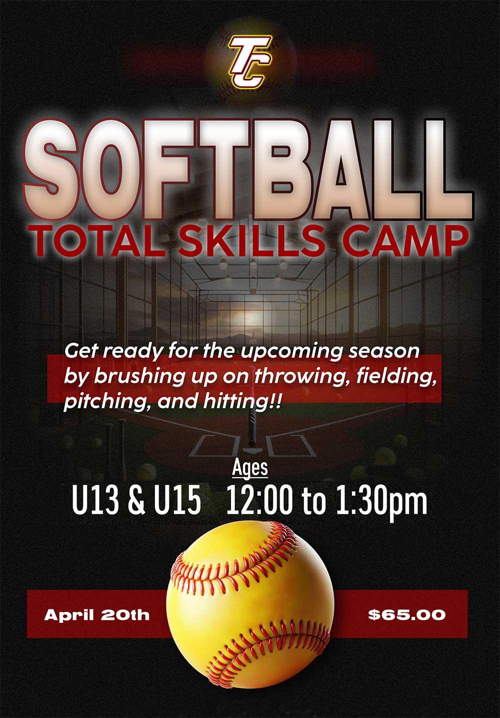Softball Total Skill Camp - U13-U15 - April 20, 2024